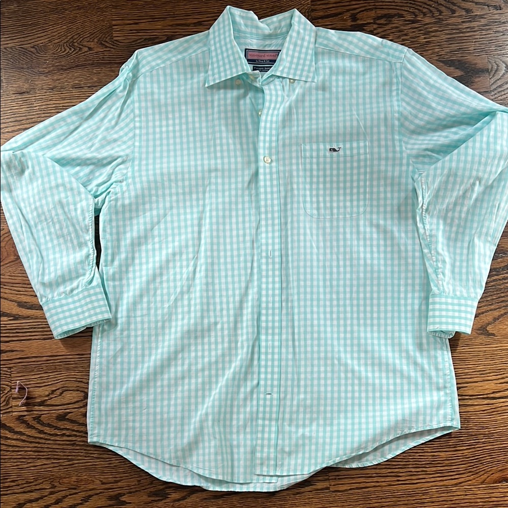 Vineyard Vines Tucker shirt Men's Green Gingham Shirt